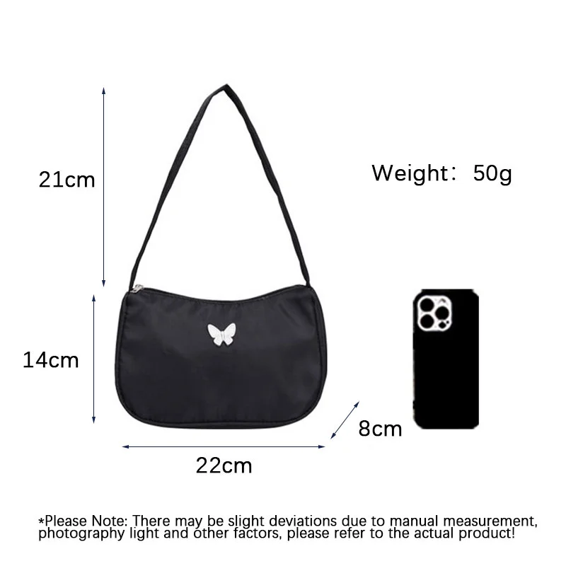 Butterfly Pattern Handle Small Bag Fashion Commuter Shoulder Bag Underarm Bag