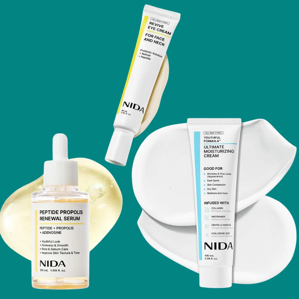 NIDA-extractos de esencia de propóleo Centella Asiatica, ácido hialurónico, crema para manchas de arrugas, Retinol, crema revitalizante para ojos, cuidado de la piel