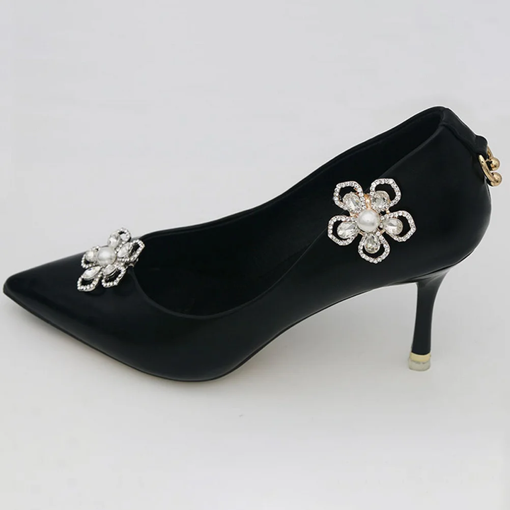 

2pcs Shoe Flower Decor Clip On Shoe Embellishments For Pumps Heel Wedding Shoes Accessories Bridal Jewelry Decorative Clips