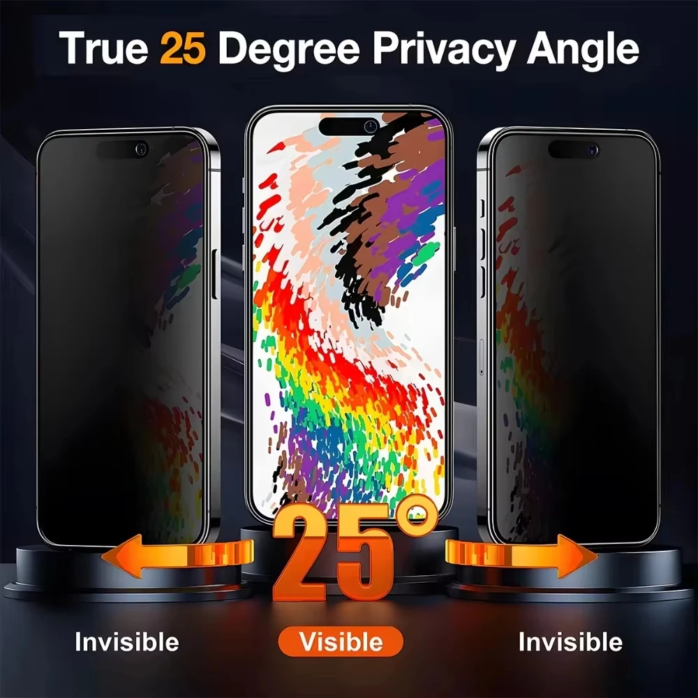 3PCS Privacy Screen Protector For iPhone 17 18 Pro 16 15 13 11 12 14 Pro Max 8 7 Plus XR Air Anti-Fingerprint Matte Ceramic Film