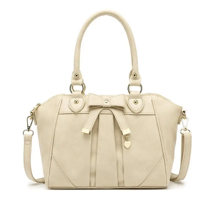 

Универсальная большая вместительная сумка-тоут с бантом, женская милая кожаная ручка в стиле Лолиты, повседневные сумки через плечо, женская сумка в стиле ретро, новинка