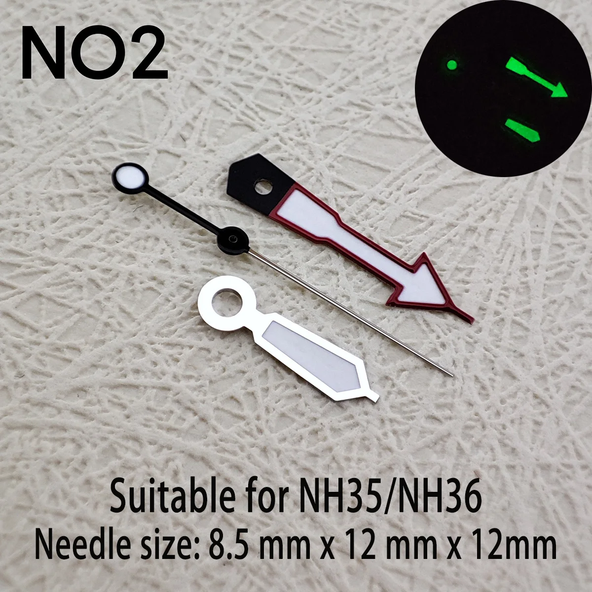 Watch Hands NH35 Hands NH36 Hands Green Luminous Hands Second Hands Watch Accessories Suitable For NH35,NH36 Movements