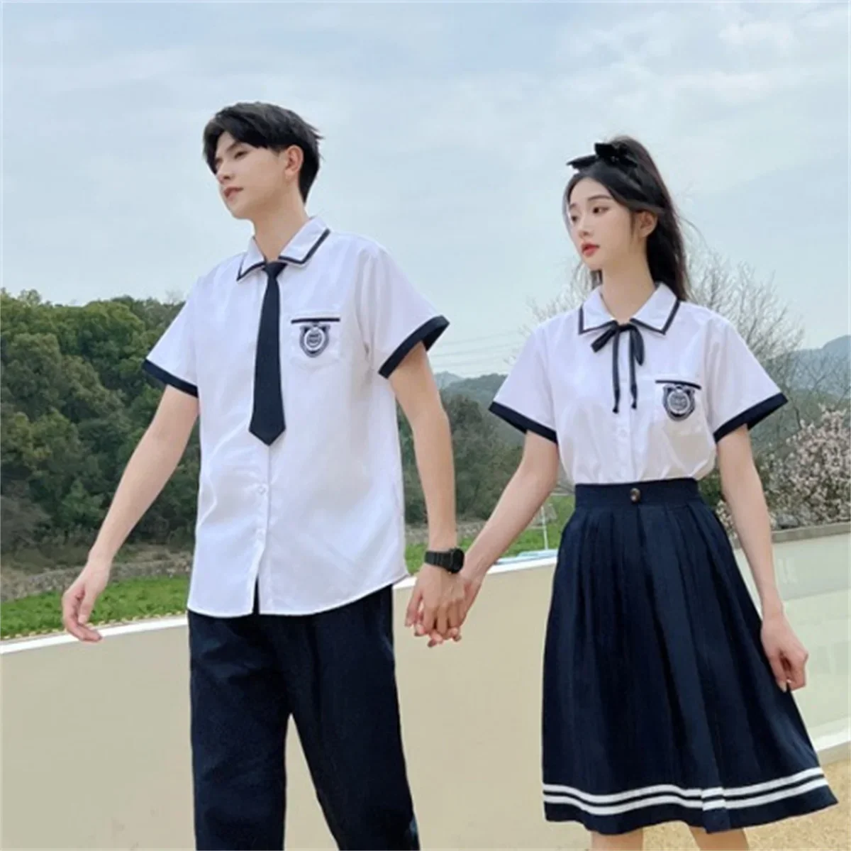 Class Uniform College Style Junior High School Student JK Uniform Elementary School Student Short sleeved Shirt Graduation Photo