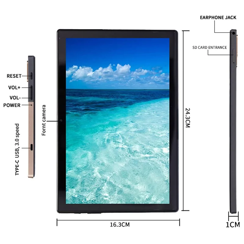 10.1インチAndroid9.0タブレットPC,4GB RAM,32 GB ROM,Octtaコア,4G電話,MTK6750,デュアルカメラ,wifi,8.1