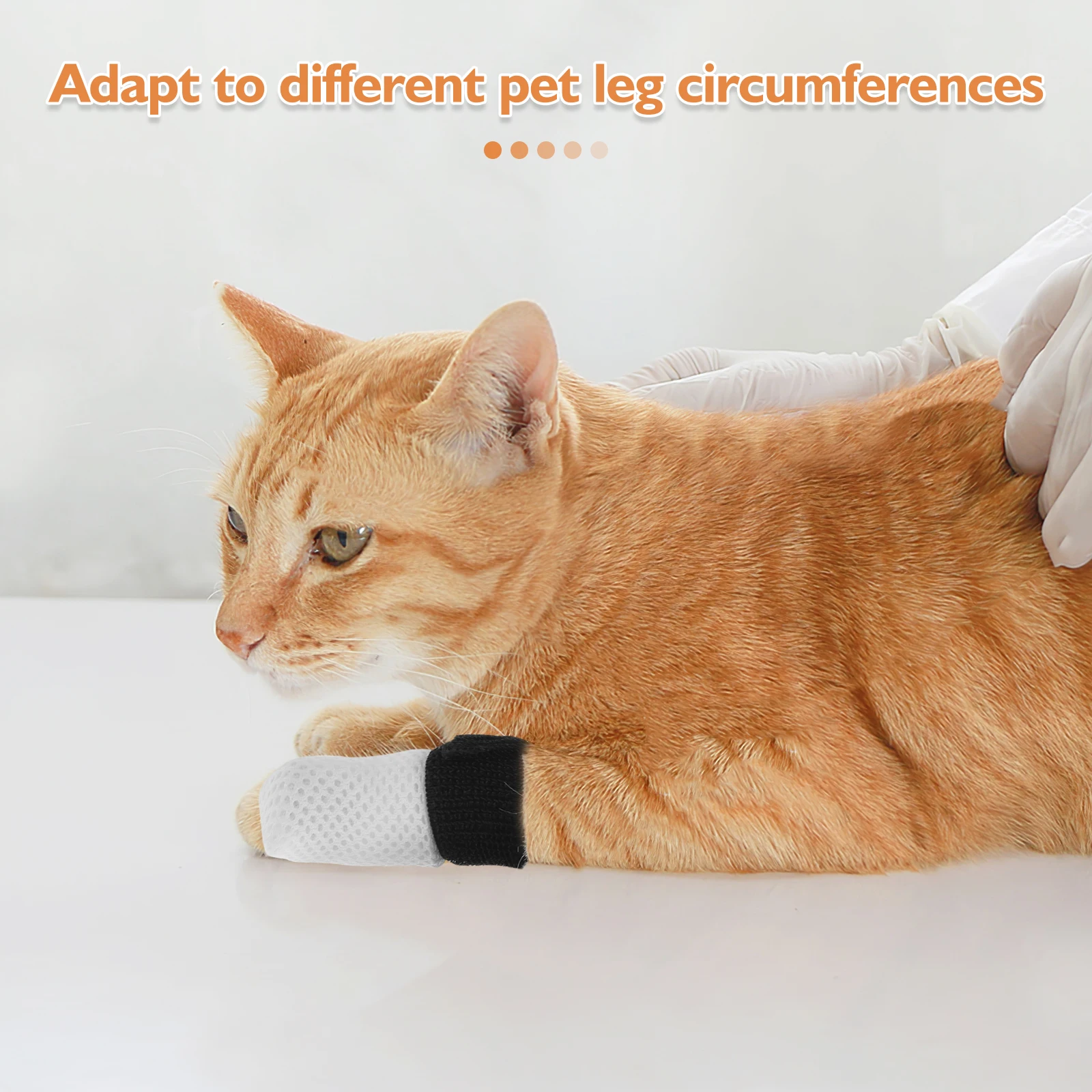 

4Pcs Cat Paw Protector Boots - Washable Anti-Scratch Nail Covers for Cats Feet Protection during Bath Shower Grooming Injection