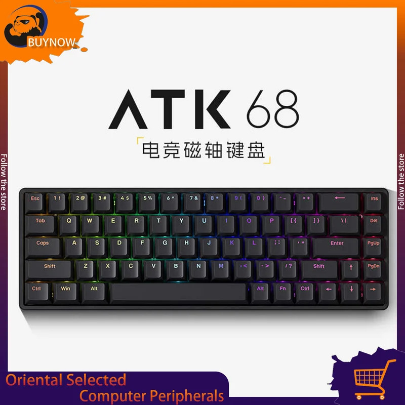 Atk Atk68 Esports Magnetic Mechanical Keyboard Wired Single Mode Customized Keyboard Pbt Rt Mode 68 Key Gaming Keyboard Gift