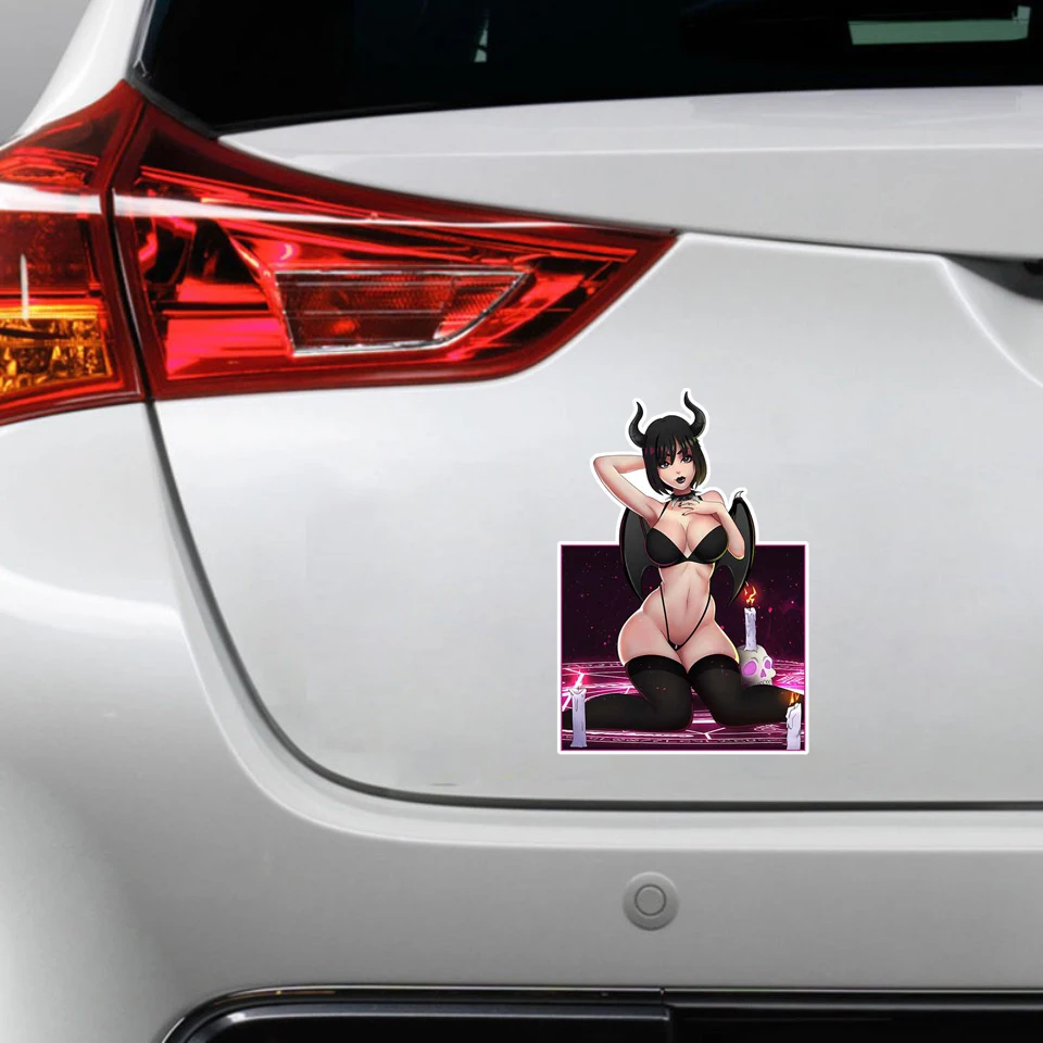 Succubus Beauty Demon Girl Car Stickers Creative Graffiti Vinyl Decal Auto Bumper Trunk Scratch-proof Material Car Decoration