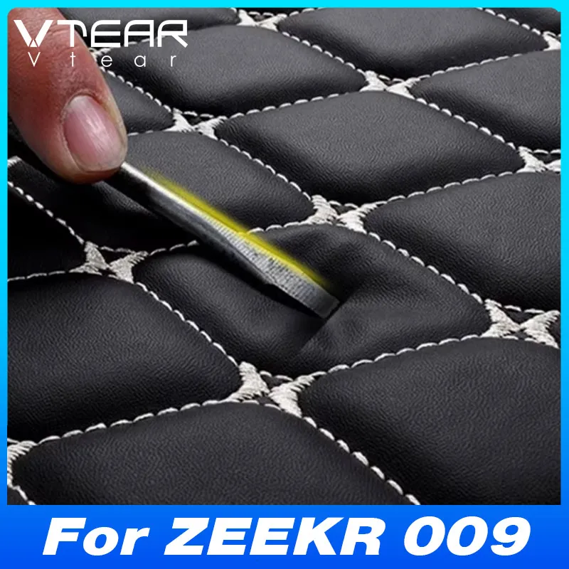 

Vtear PU Leather Car Trunk Mat Decoration Carpet Pads Protector Anti-Dirty Interior Accessories For ZEEKR 009 WE ME 2022-2024