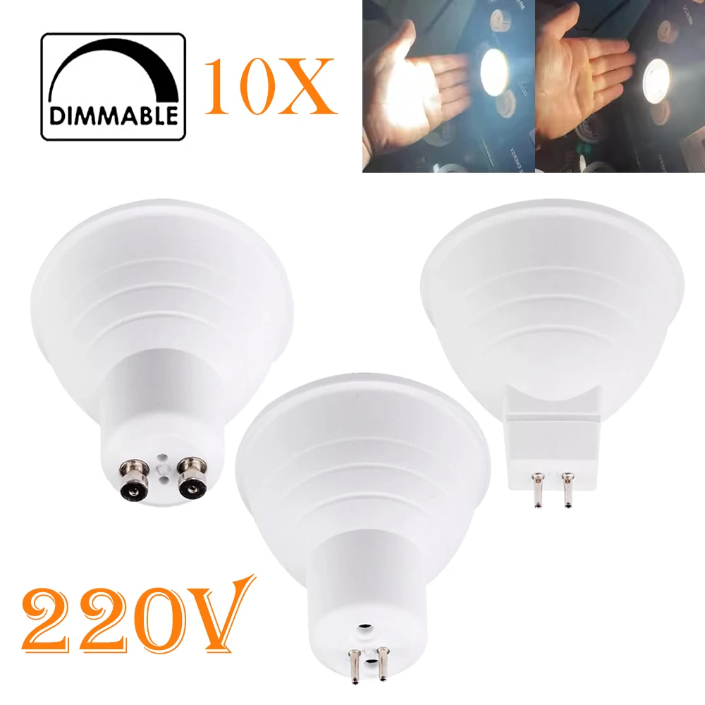 10x GU10 MR16 GU5.3 Led Spotlight Bulb 7W Ac 220V Spotlight Chandelier High Power Room Lighting Spot Lights Lamps Home Cob Light