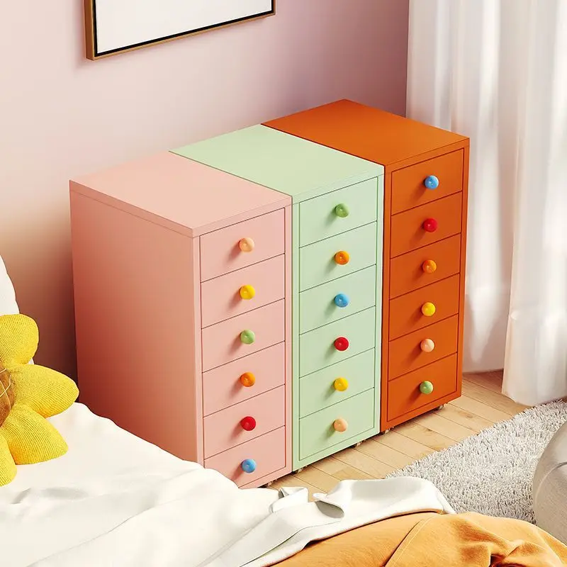 Thickened office drawer file cabinet, multi-layer data cabinet under the desk, movable iron sheet