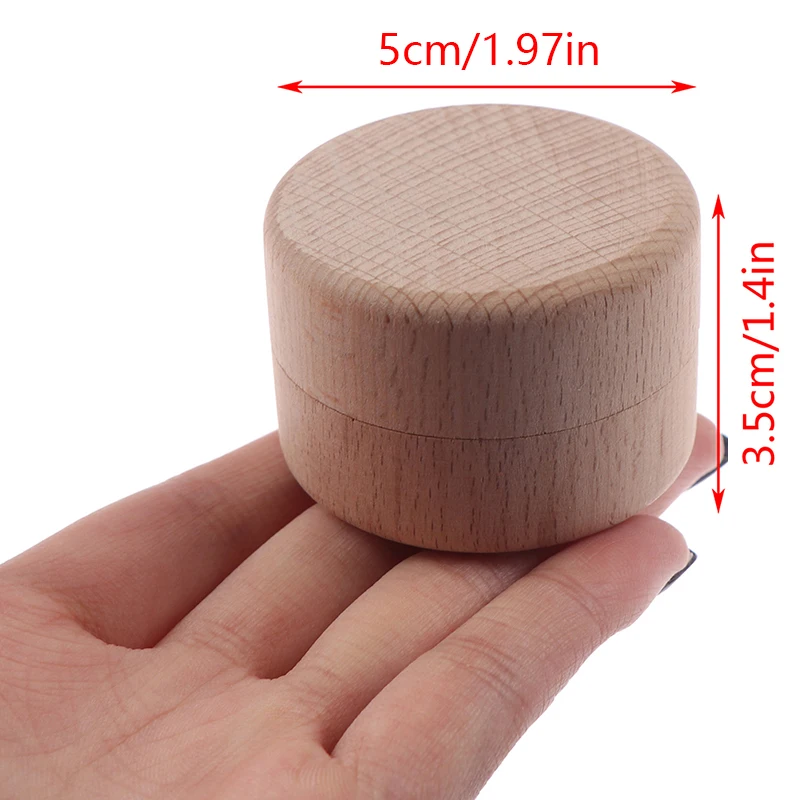 Small Round Wooden Storage Box Handmade Jewelry Organizer Soap Crafts Case