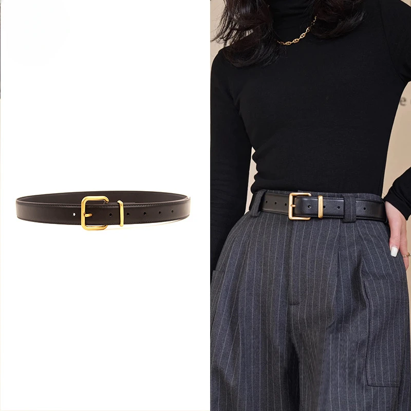 

Women's Belts 2024 New Simple Top Grain Cowhide Belts Women's High-end Belts for Women Designer Belt