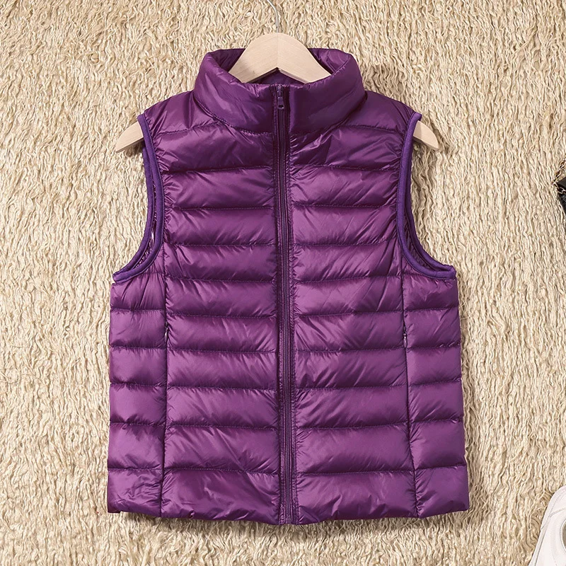 Nuove donne senza maniche Gilet ultraleggero da donna Slim Jacket Girl Gilet Plus leggero Gilet caldo antivento portatile