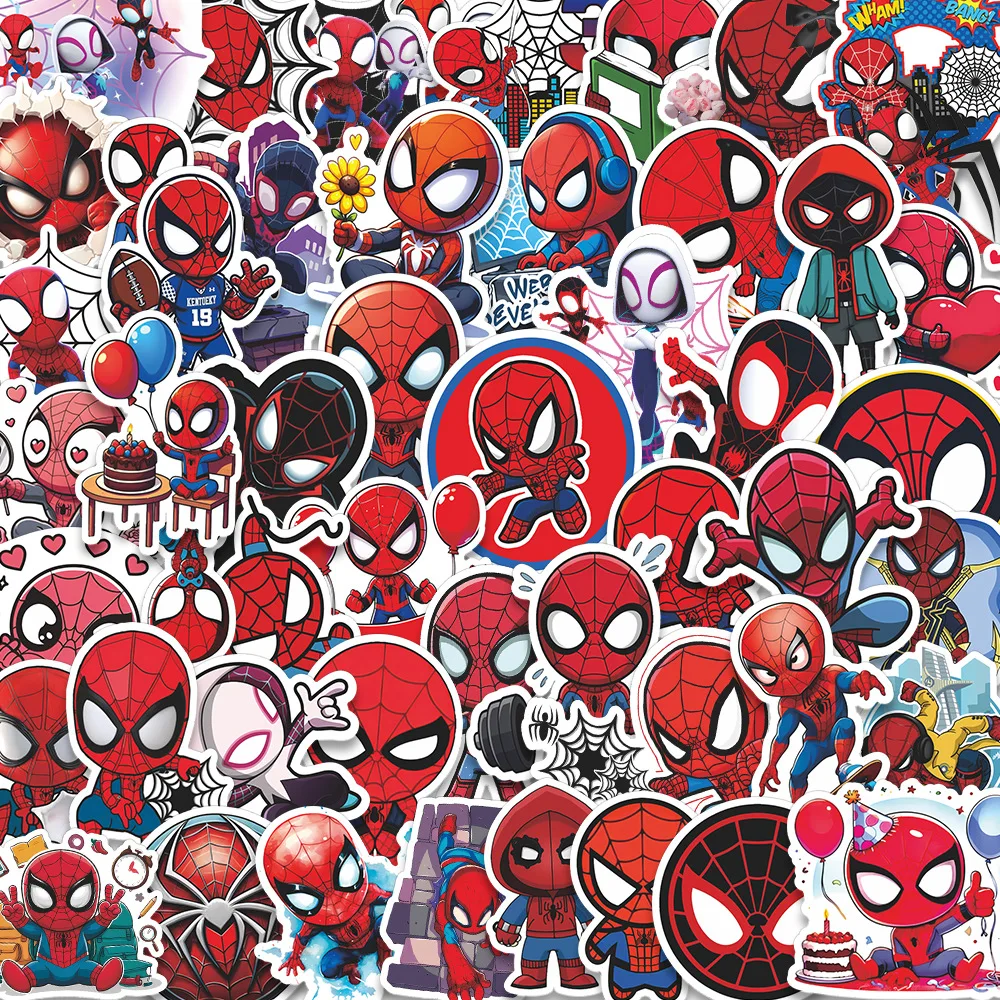 

52PCS Cartoon Marvel Superhero Spider-Man Sticker DIY Phone Laptop Luggage Skateboard Graffiti Decals Fun for Kid