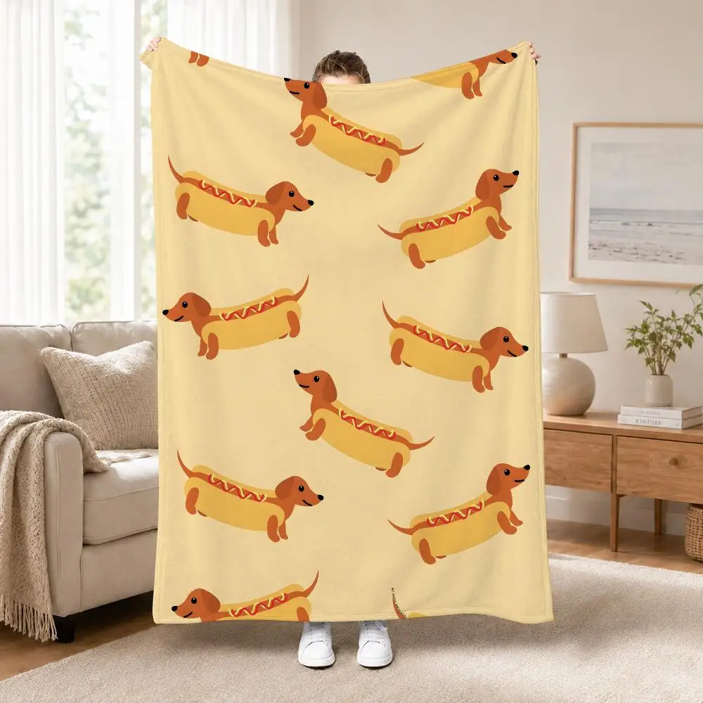 Dachshund Lover Blanket Gift Throw Perfect for Sofa Bed Office Travel Home Decor Art Lover Gift