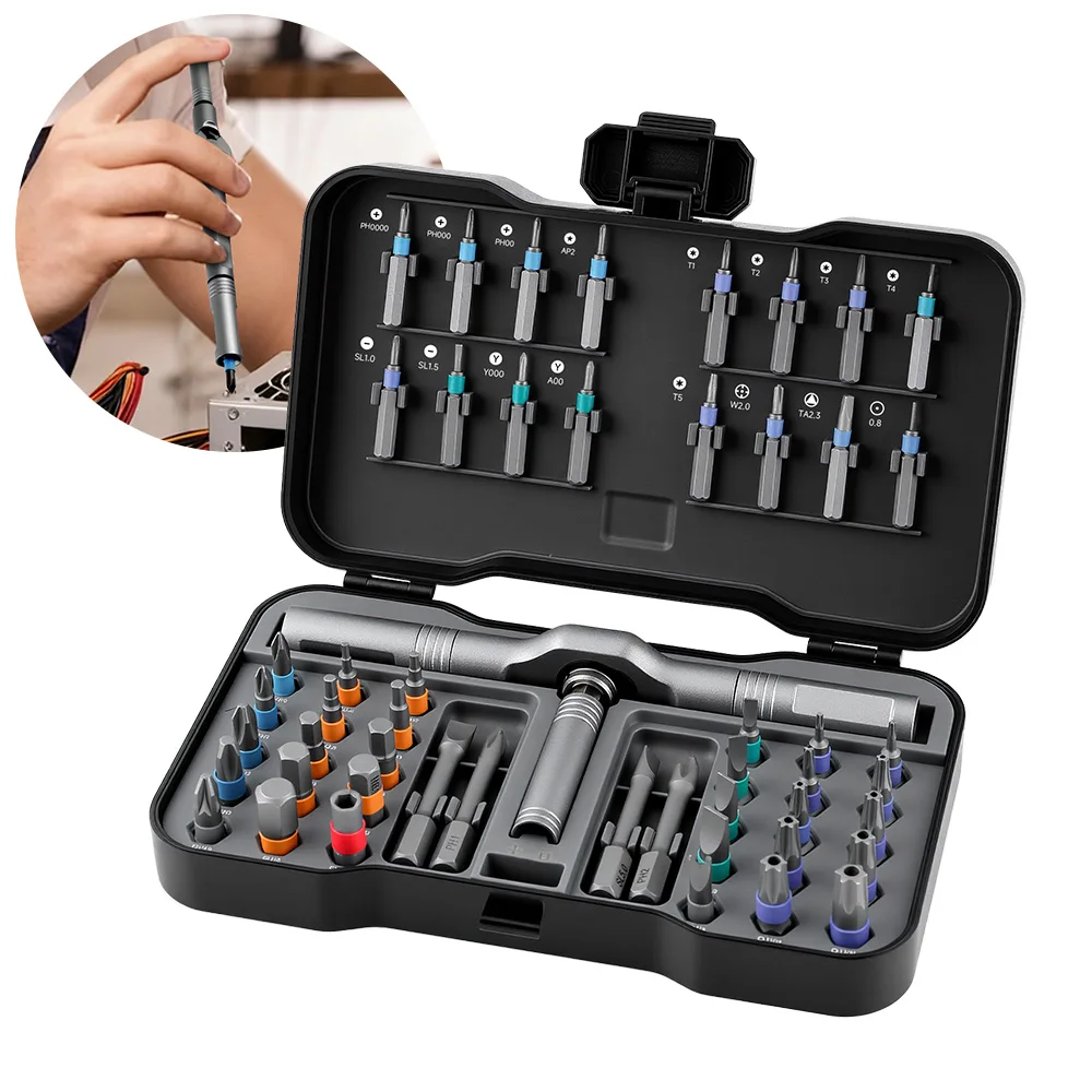 50 in 1 Magnetic Screwdriver Set DIY Ratchet Screwdriver Set Multi Bit Drive Set with Detachable Ratchet Handle for Repair Tools