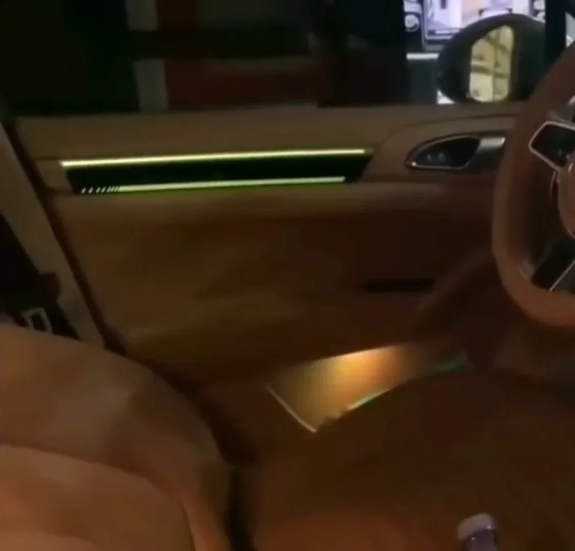 Hot sales Ambient Lights Rainbow Symphony Dynamic Or RGB Grid Pattern (Radium Carving)for Porsche Cayenne(2010-2017)