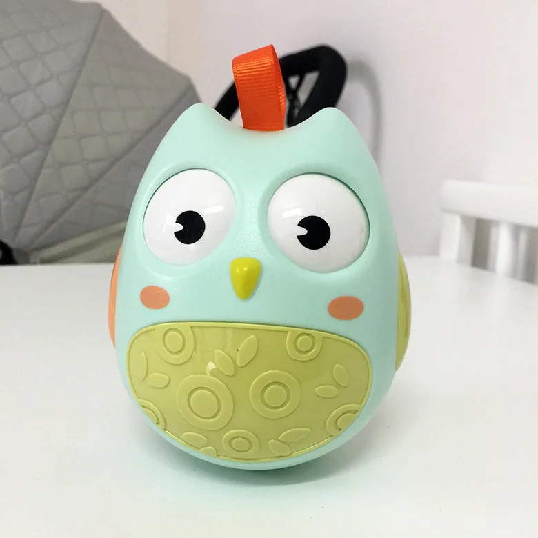 Cute Baby Toys Nodding Moving Eyes Owl Doll Baby Rattles Gifts Baby Roly Poly Tumbler Toy With Bell Toys For Children