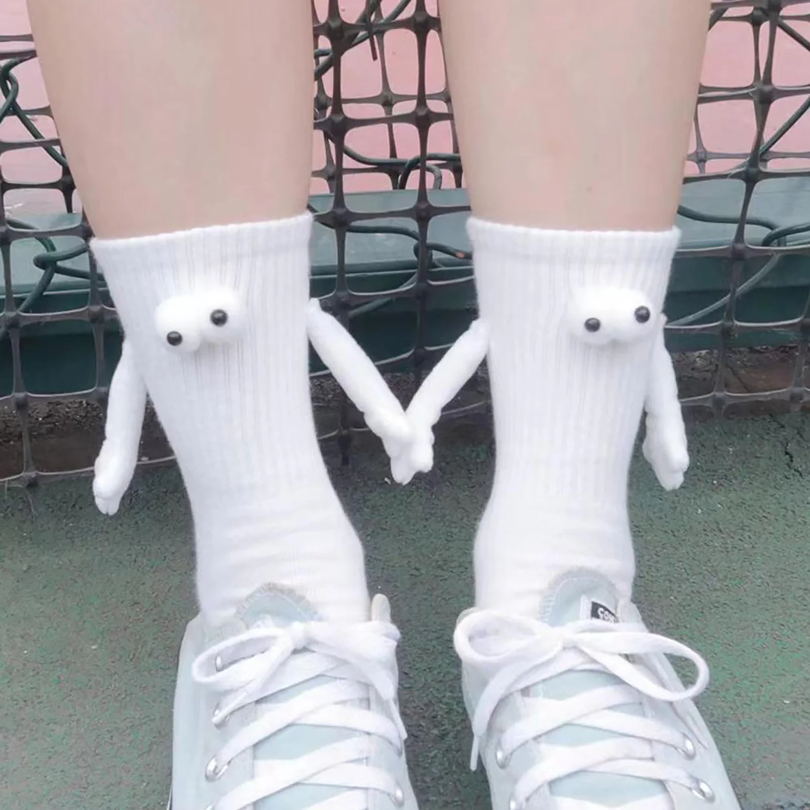 Magnetic Hand Holding Sock Funny Magnetic Suction 3D Doll Socks for Lovers Couples Husband and Wife