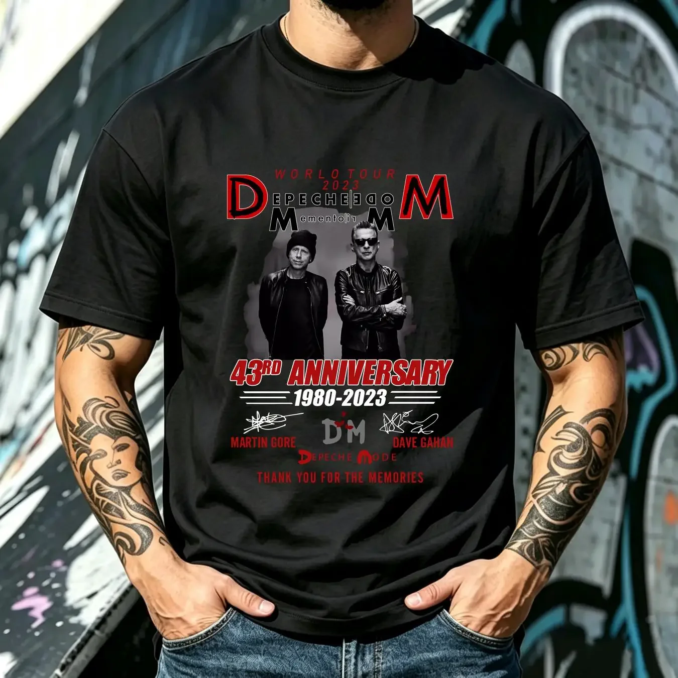 washed T Shirt Thank You For The Memories Depech Mode All size vintage Washed Unisex Versatile fashion Slightly Casual