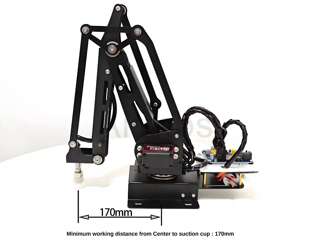 Braccio meccanico del manipolatore del braccio del robot Arduino 4 DOF con servomotori digitali da 25 kg Pompa di aspirazione dell'aria Giocattolo robotico fai da te