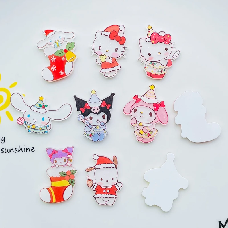 10 PCS New Kawaii party Cartoon Animal kitten Rabbits, puppies Series Acrylic Flat DIY Jewelry Children Gift Hairpin Accessories image 4