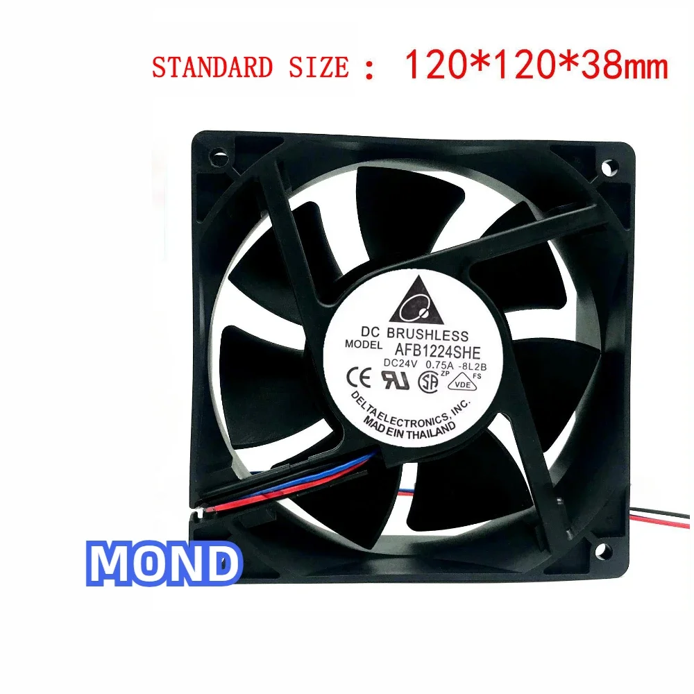 AFB1224SHE Delta inverter cooling fan 12CM Delta fan12038 DC24V 0.75A Axial flow fan