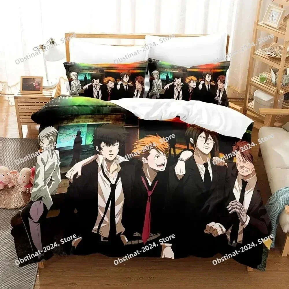 2025 New Psycho Pass Bedding Set Printed single Comforter Quilt Bed Cover Duvet Cover Pillow Case 3 Pieces Sets Kids Adult Size