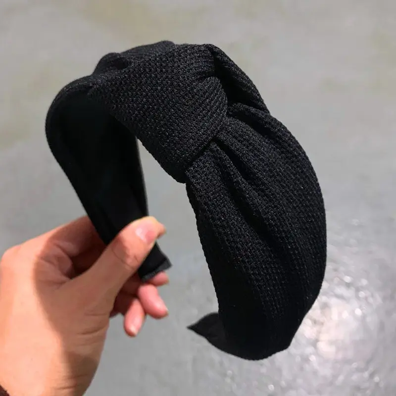 Hochwertiges Stoff-Haarband mit Knoten, breiter Kante, rutschfest, modisches Haar-Accessoire für Damen – Detail 11