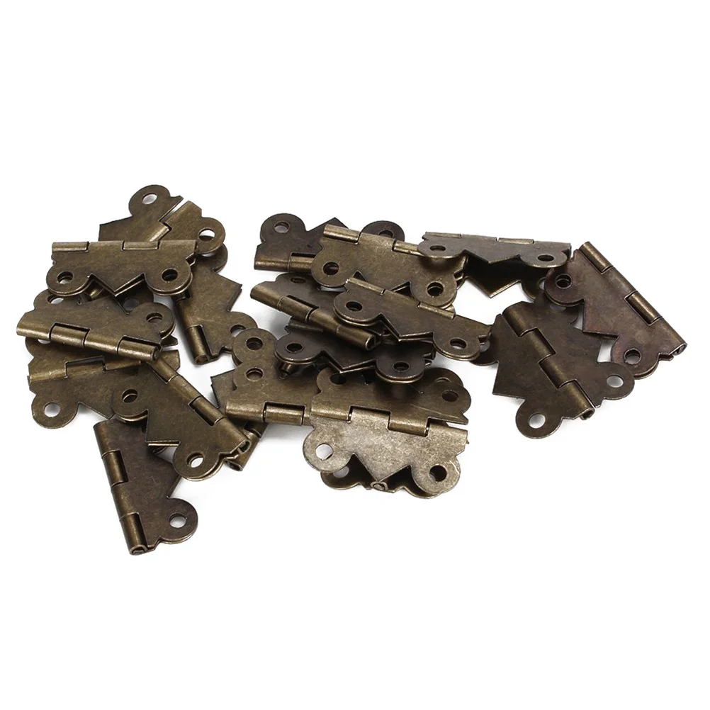 

20pcs Bronze Mini Butt 25Mmx20Mm Iron Cabinet Drawer Hinges For Jewelry Box Cigar Guitar Tailpiece Hardware Small