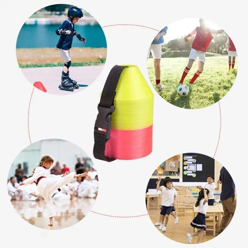 

652F 10x Soccer Cones with Holder Practical Mark Disk Field Cone Marker Training Accessories Outdoor Games Supplies for Adult