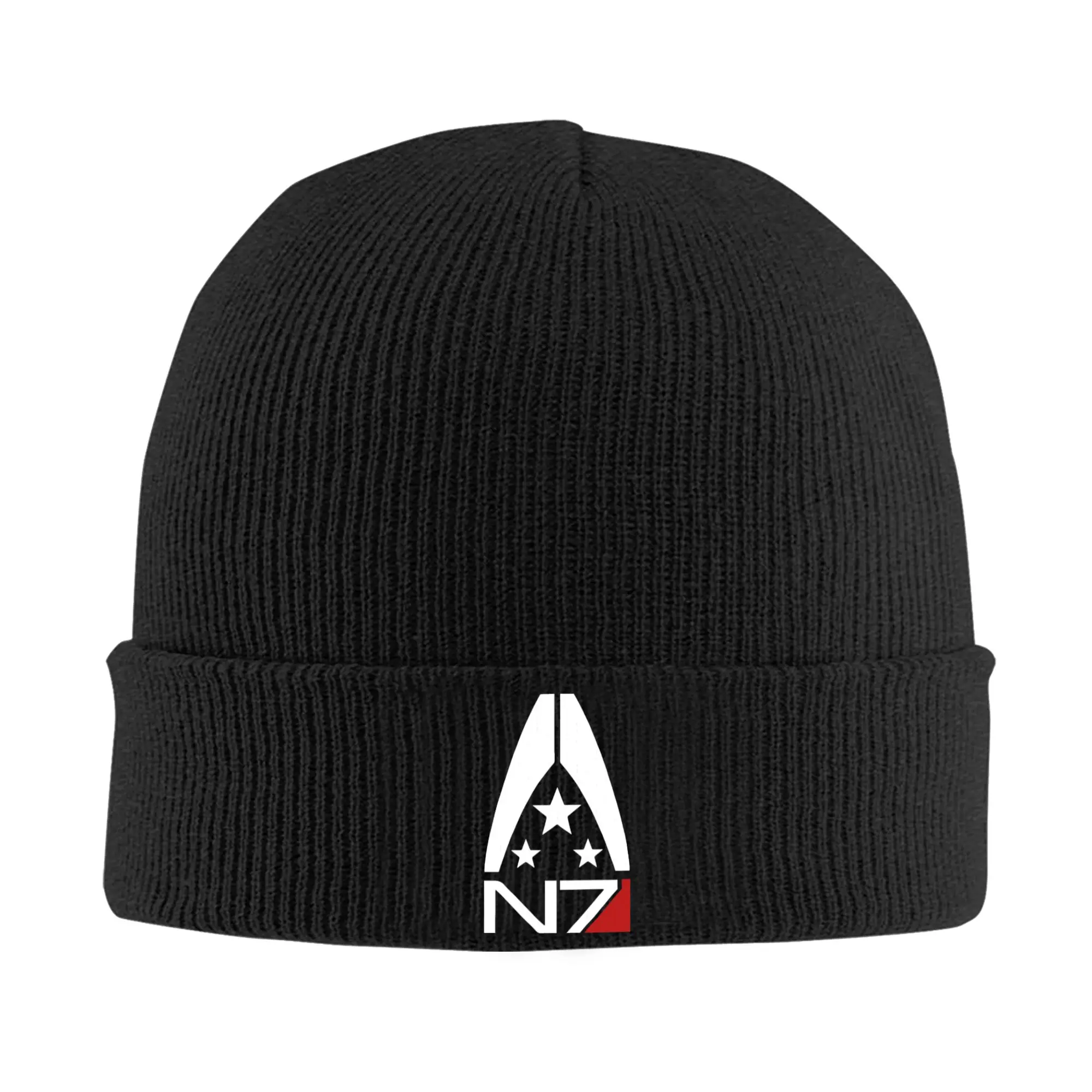 N7 Mass Effect  Skullies Beanies Caps Unisex Winter Warm Knitted Hat Men Women Street Adult Video Game Bonnet Hats Ski Cap