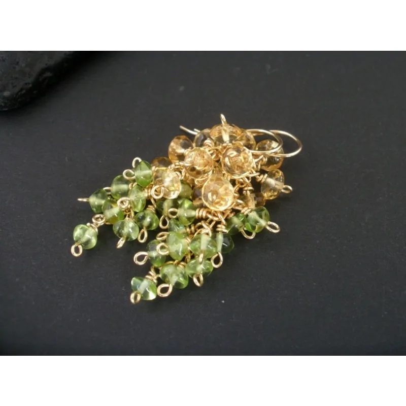 أوليفين وتوباز، أقراط جماعية، أحجار ميلاد أغسطس، مجوهرات