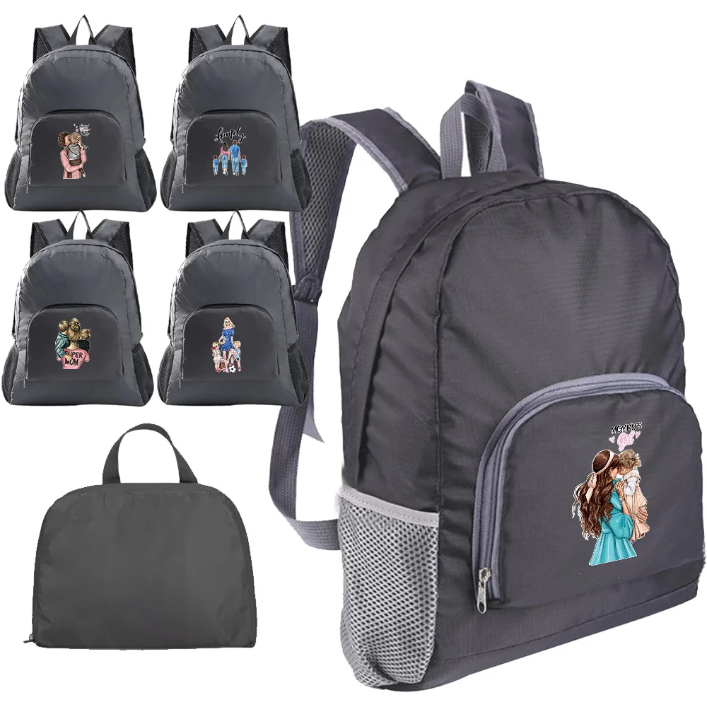 

Fashion Simple Mom Printing Lightweight Folding Backpack Hiking Ultra-light Travel Sports Storage Backpack