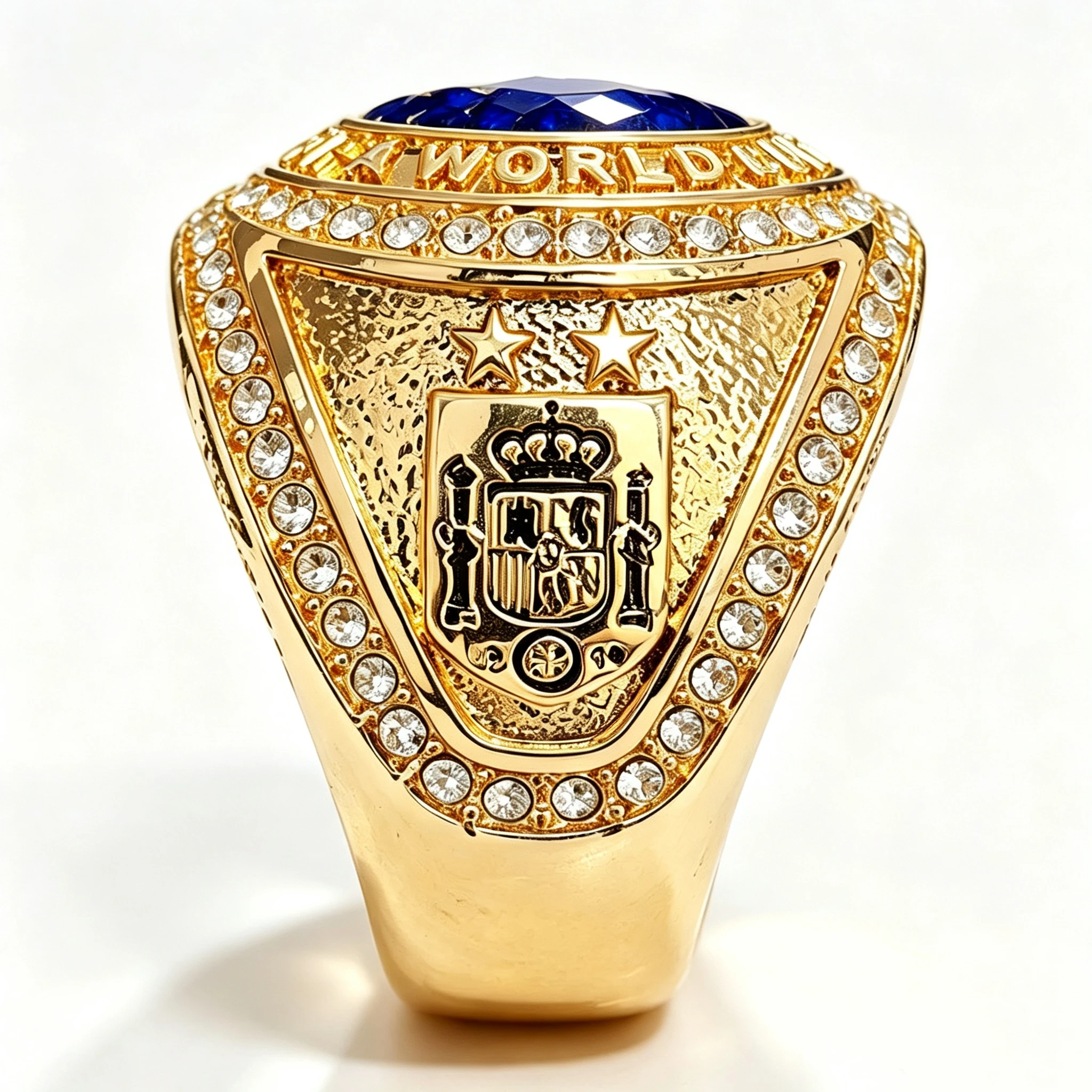 New football Champion souvenir Ring, Inlaid Cubic Zirconia, Sports Fan Souvenir Jewelry, Men's Commemorative Ring