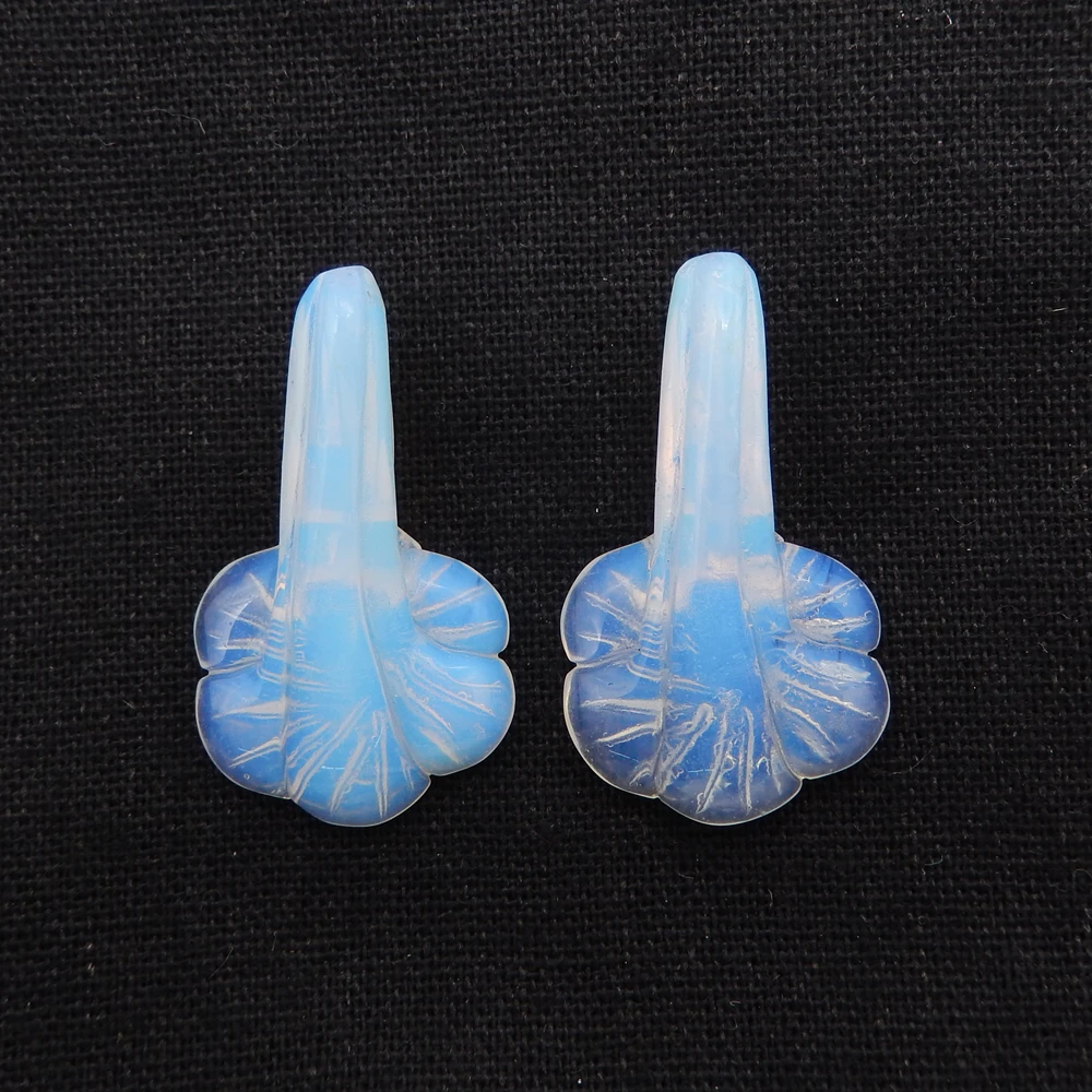 Opalite Carvd Flower Earrings For Women,Simple Fashion Handmade DIY Jewelry Gemstone