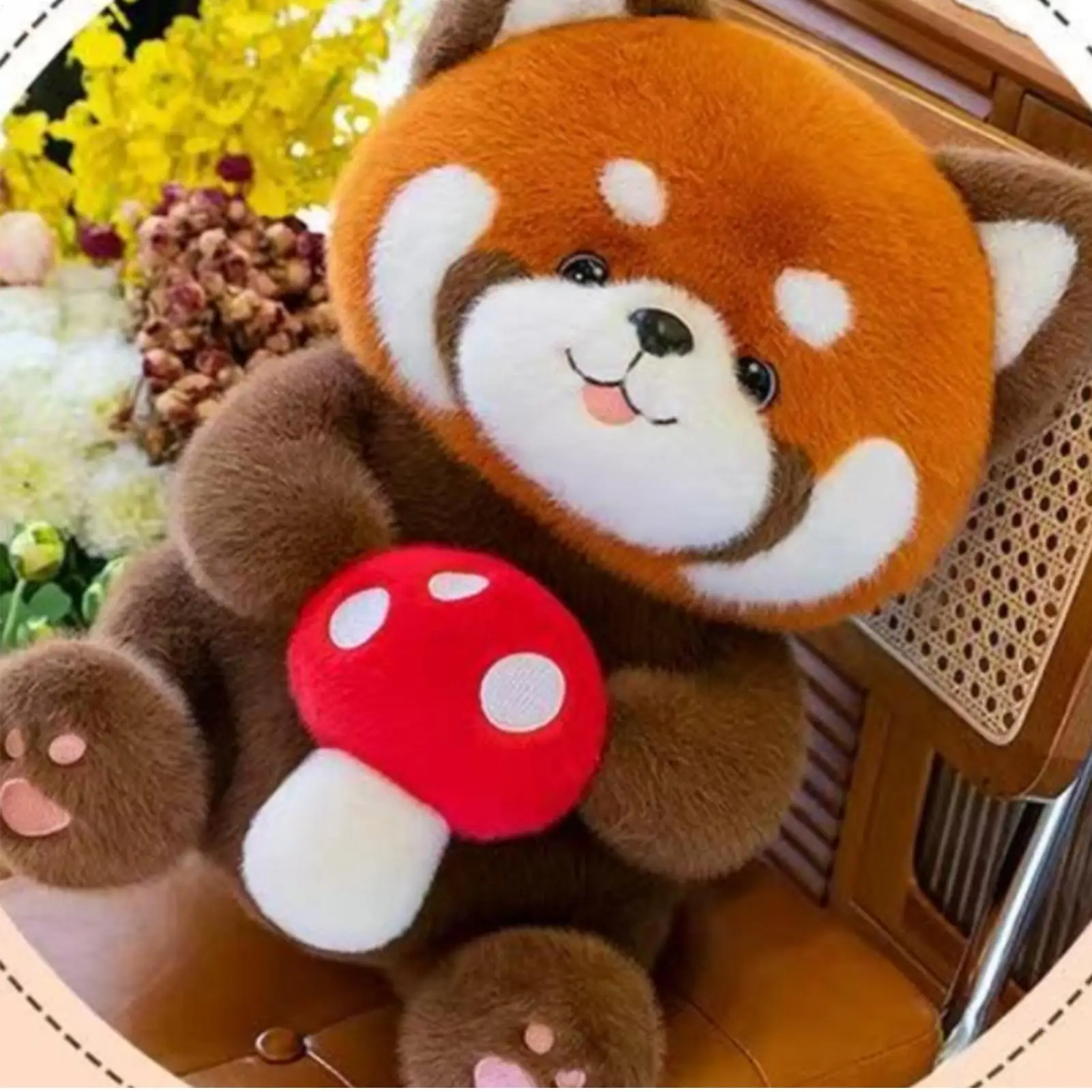 30 cm rotes Panda-Plüschtier, Stofftierpuppe, kuschelig, weich, kuschelig, Dekor für Jungen, Mädchen, Teenager, Erwachsene, Familie, Zuhause, Weihnachtsgeschenk