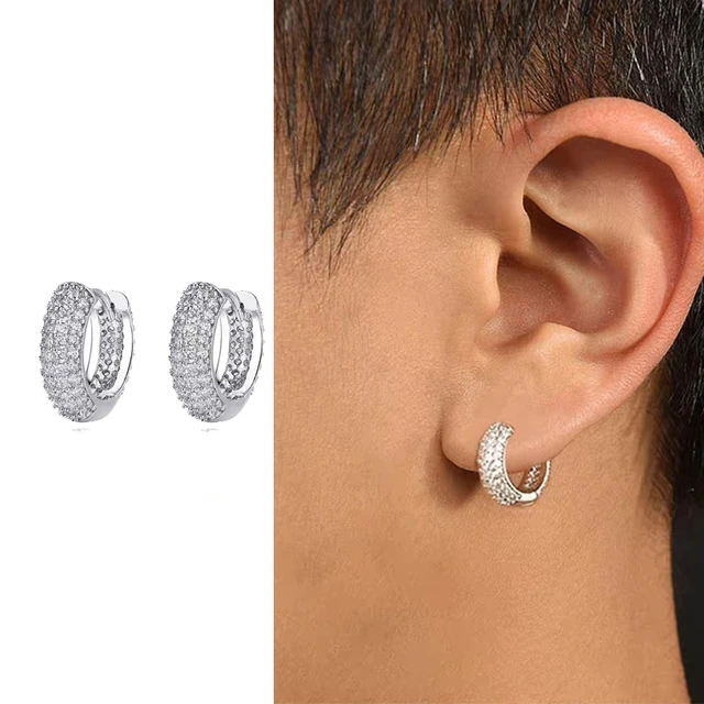 Punk Shiny Zirconia Hoop Earrings For Men Women Small Huggie Cartilage Circle Earrings Personalized Wedding Jewelry AliExpress 36