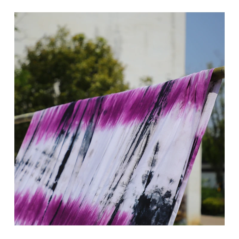 Bawełniana tkanina Tie-dye zasłony odzieżowe w stylu etnicznym odzież sportowa barwiona na niebiesko tło materiałowe ręcznie robiona tkaniny do Diy