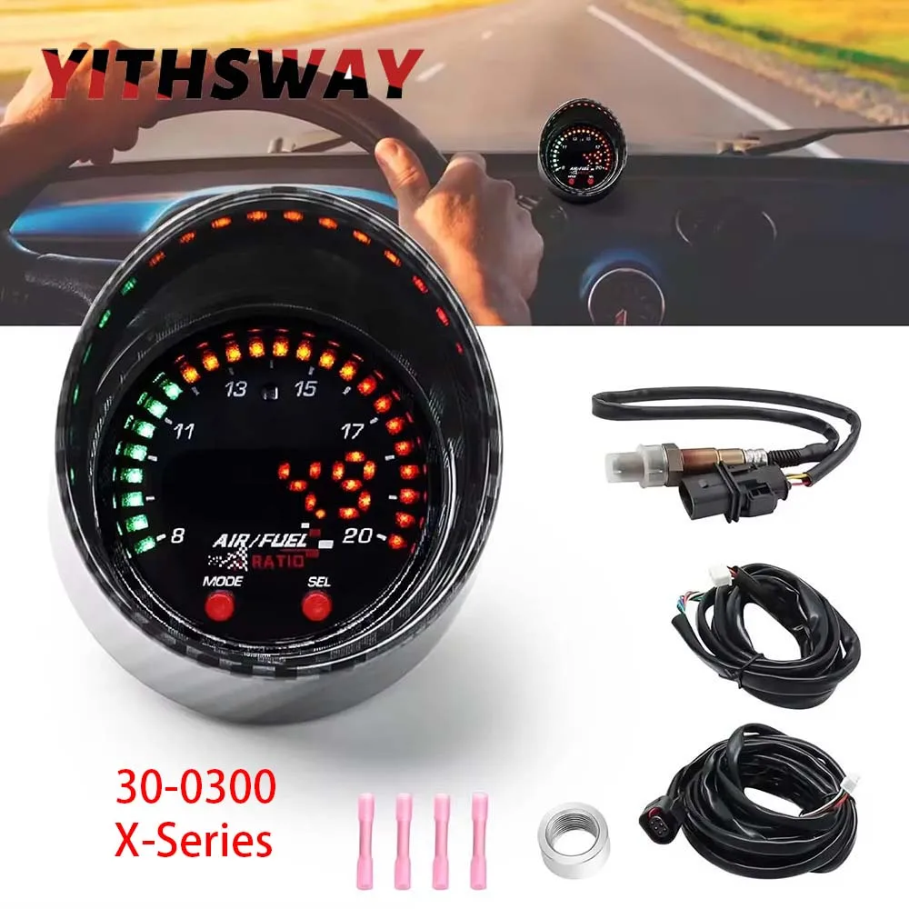 

30-0300 X Series Wideband Air Fuel Ratio Gauge Kit LSU 4.9 Oxygen Sensor Digital UEGO AFR Sensor Controller 0-5V&RS232 Output