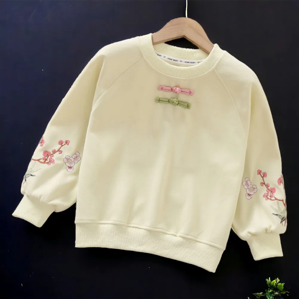 Kids Flower Sweatshirts for Girl Tops Teens School Baby Outfits Lolita Long Sleeve Shirts Children Clothes 5 7 9 10 11 13 Years