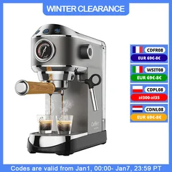 BioloMix macchina da caffè semiautomatica da 20 Bar, con bacchetta per montalatte a vapore, per Espresso,Cappuccino,Latte e moka