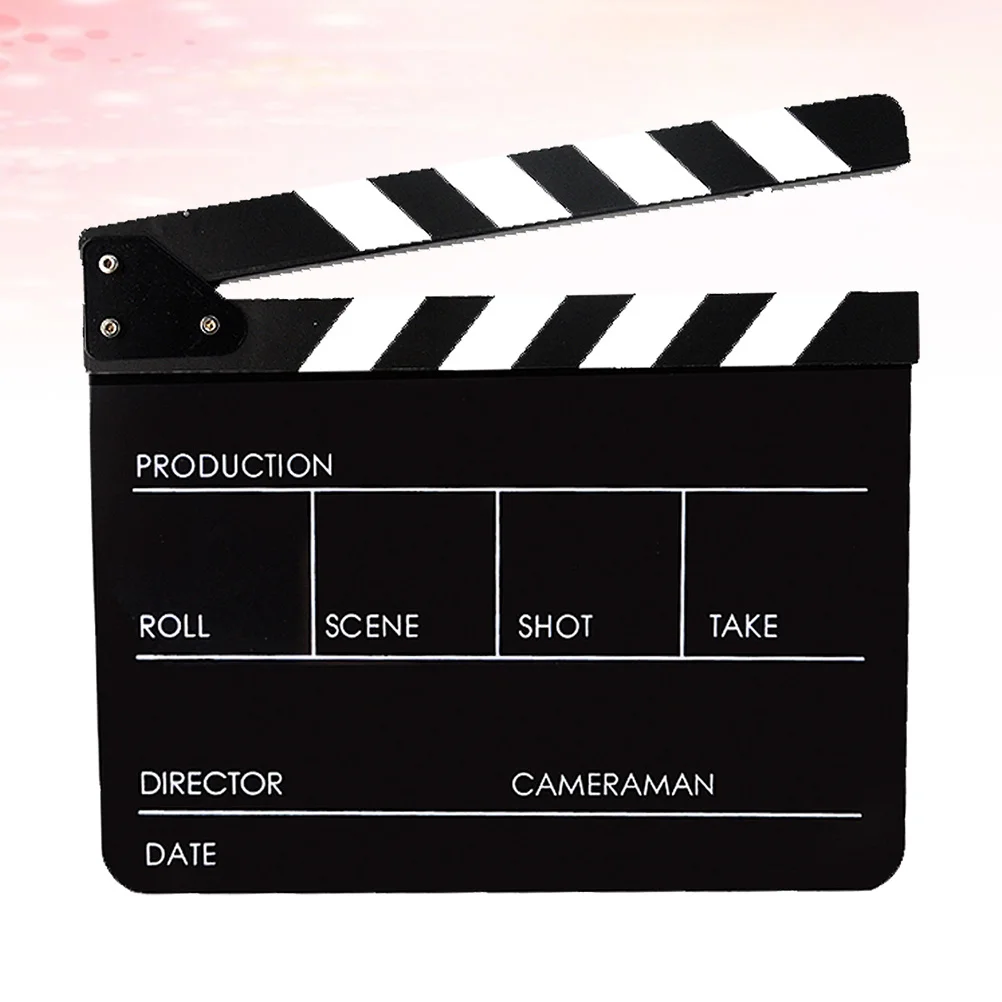

Acrylic Black Clapper Board Writable Film Movie Clapperboard for Kids Role Playing Photo Props Stage