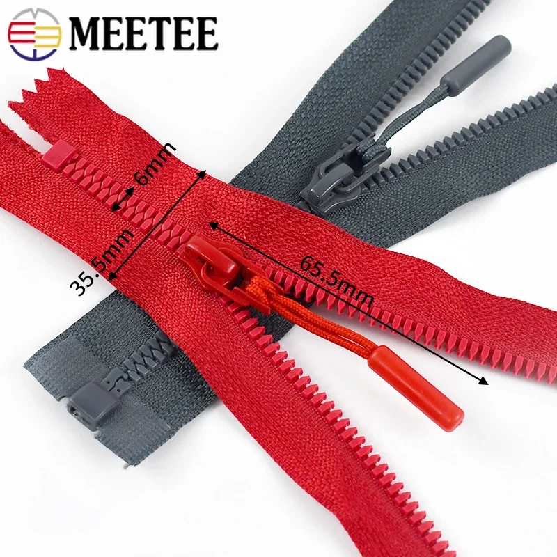 2/5/10Pcs Meetee 5# Resin Zipper 15/18/25cm Close-End 40-80cm Open-End for Sewing Bag Garment Clothes Closure Zippers Repair Kit