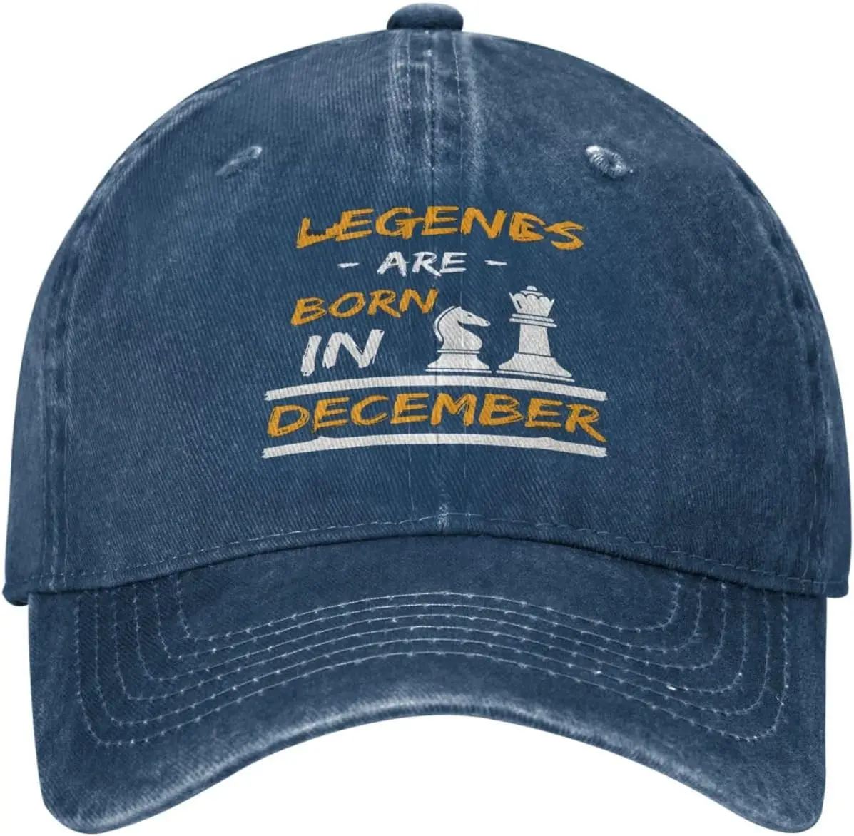 Legends Born in December Chess Baseball Cap Washed Denim Golf Hat Adjustable Sports Cap