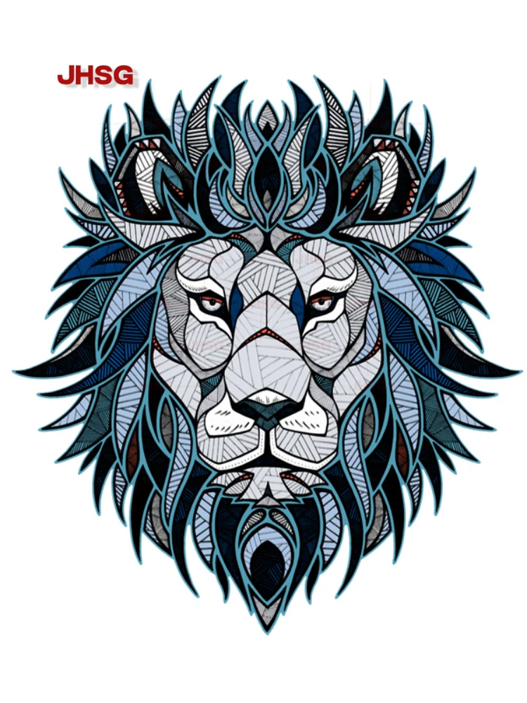 JHSG Car Sticker Creative Personality Lion Head Pattern Car Decoration Waterproof Sunscreen PVC Size Can Be Customized