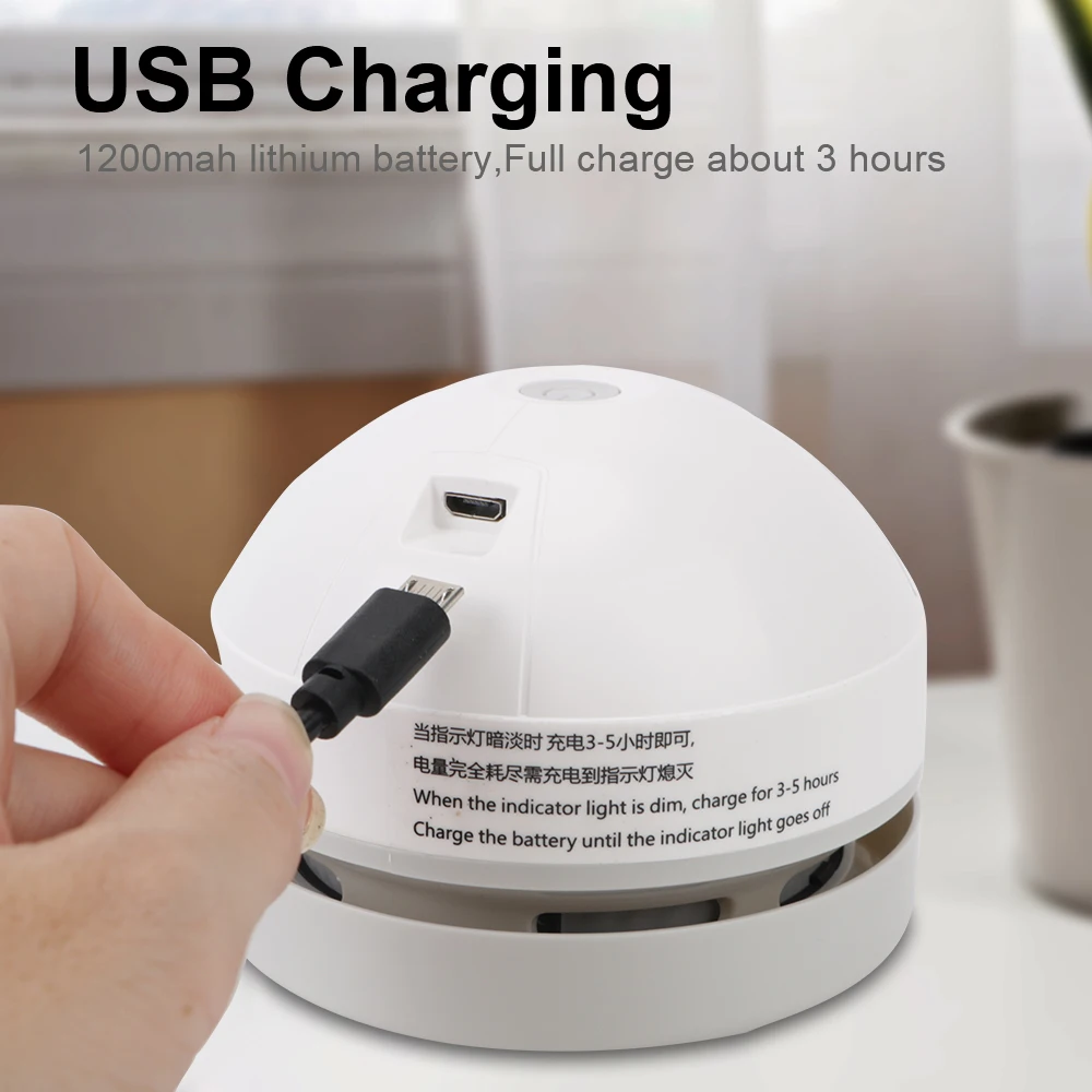 Desk Dust Vacuum USB Charging Protable Desktop Cleaner Mini Vacuum Cleaner With Clean Brush For Home Office Table Sweeper