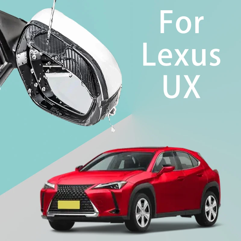 

For Lexus UX car rearview mirror rain brow thickened carbon fiber texture rearview mirror rain brow