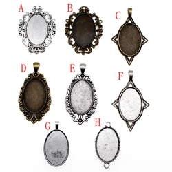 5 Pieces 20x30mm Round Glass Cabochon Base Setting Pendant Tray For Jewelry DIY Making supplies for jewelry materials