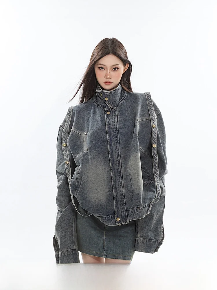 

Свободная винтажная джинсовая куртка для женщин в стиле Spicy Girl, повседневная верхняя одежда для весны и осени